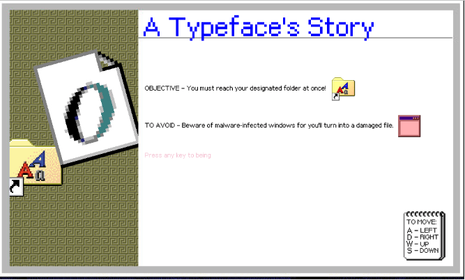 screenshot of  A Typeface's Story's landing page